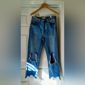 Stylish Blue Distressed Women's Jeans By Artemis Vintage Size 29